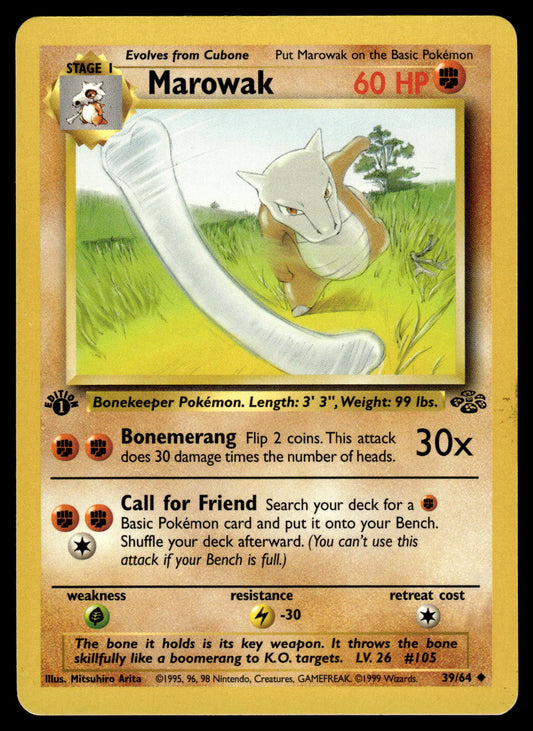 Marowak 39/64 WOTC Jungle 1st Edition Pokemon [NM]