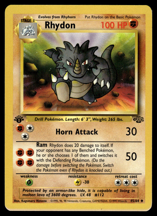 Rhydon 45/64 WOTC Jungle 1st Edition Pokemon [NM]