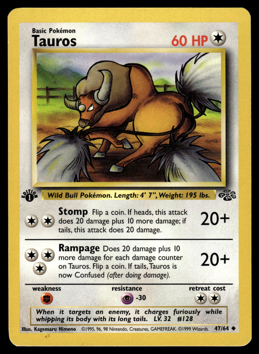 Tauros 47/64 WOTC Jungle 1st Edition Pokemon [PL]