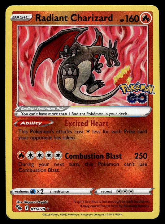 Charizard Radiant 011/078 SWSH Pokemon Go Pokemon [NM]