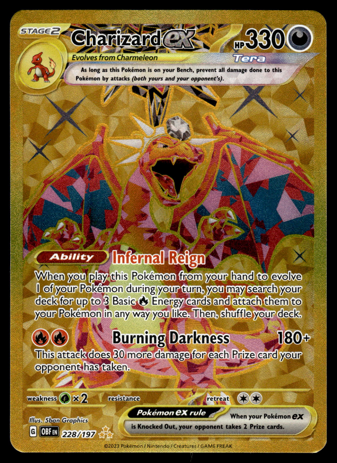 Charizard ex 228/197 SV Obsidian Flames Pokemon [NM] (2)