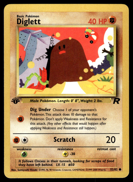 Diglett 52/82 WOTC Team Rocket 1st Edition Pokemon [PL]