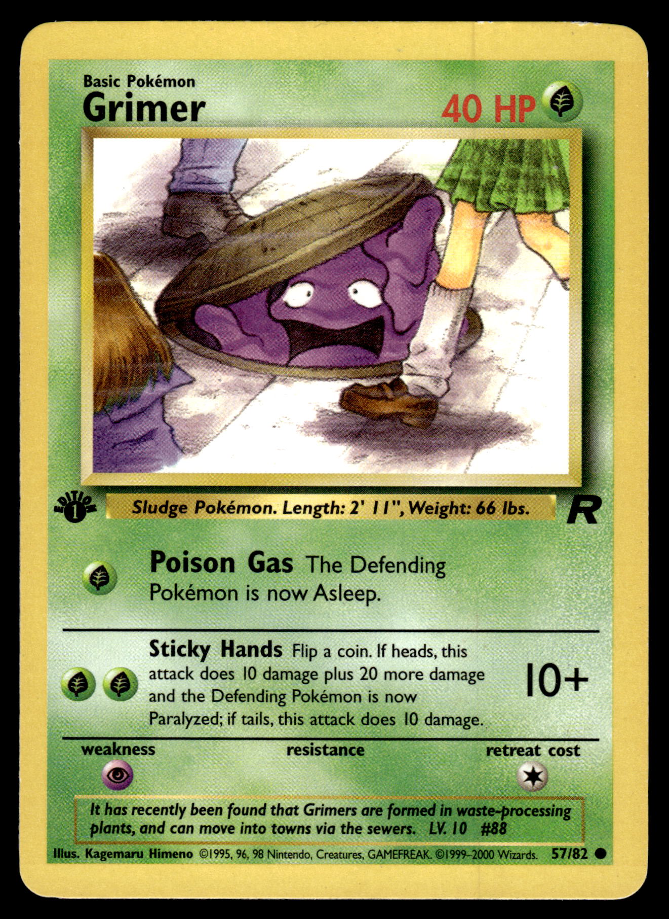 Grimer 57/82 WOTC Team Rocket 1st Edition Pokemon [PL]