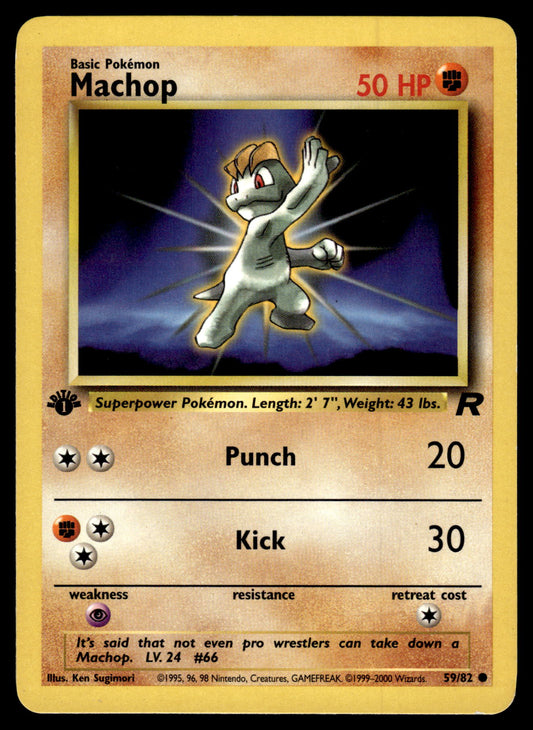 Machop 59/82 WOTC Team Rocket 1st Edition Pokemon [PL]