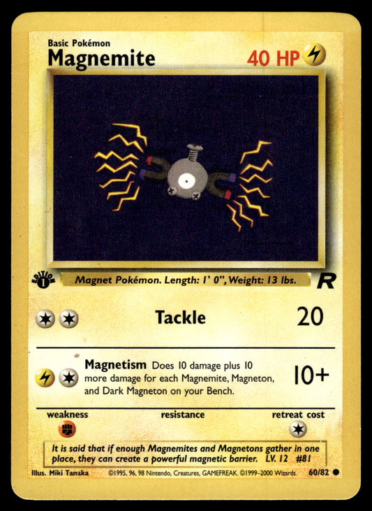 Magnemite 60/82 WOTC Team Rocket 1st Edition Pokemon [PL]