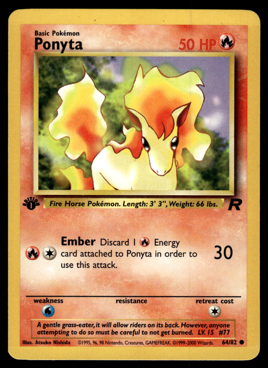 Ponyta 64/82 WOTC Team Rocket 1st Edition Pokemon [PL]