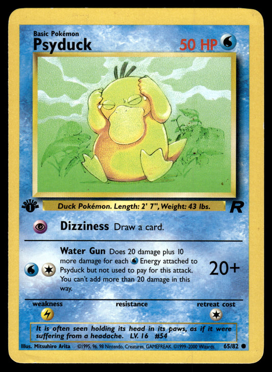 Psyduck 65/82 WOTC Team Rocket 1st Edition Pokemon [DMG]