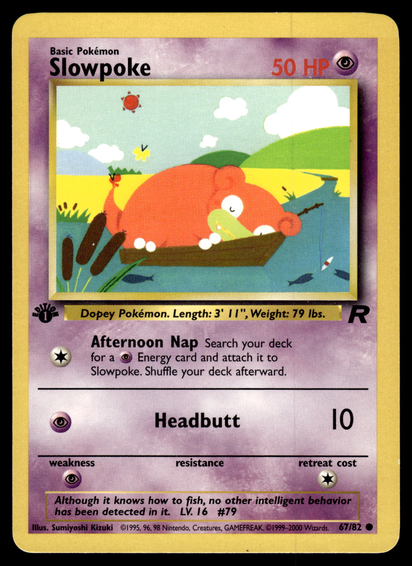 Slowpoke 67/82 WOTC Team Rocket 1st Edition Pokemon [PL]