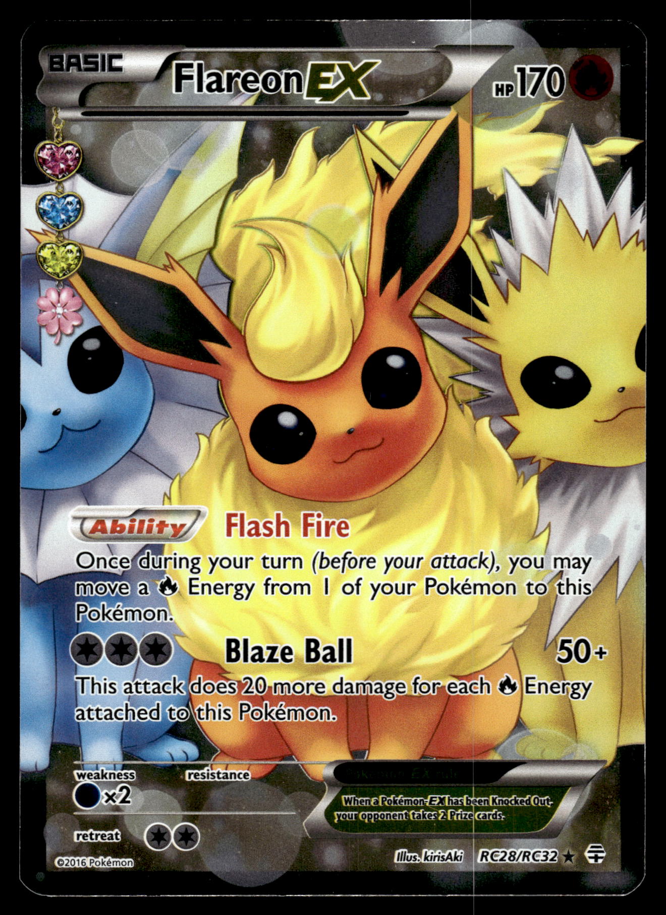 Flareon EX RC28/RC32 XY Radiant Collection Pokemon [NM]