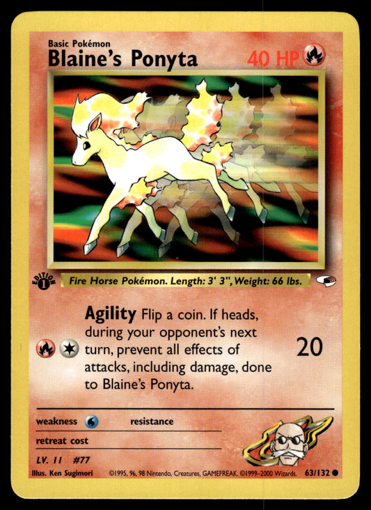 Blaine's Ponyta 63/132 WOTC Gym Heroes 1st Edition Pokemon [PL]