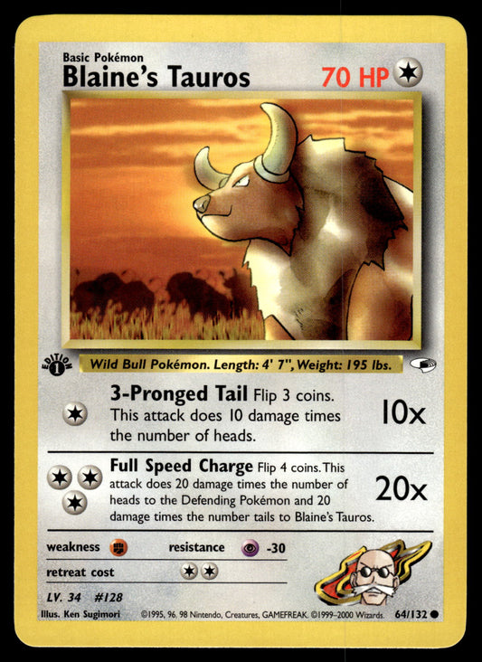 Blaine's Tauros 64/132 WOTC Gym Heroes Pokemon [PL]