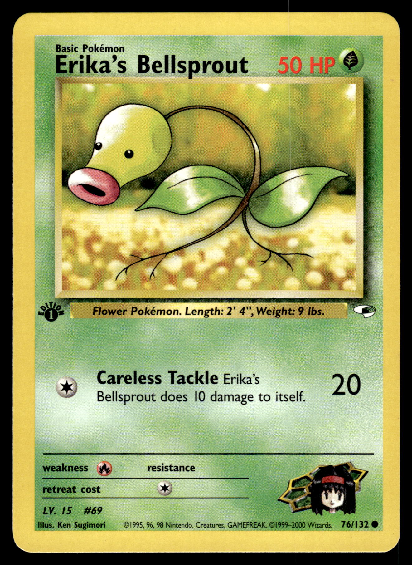 Erika's Bellsprout 76/132 WOTC Gym Heroes 1st Edition Pokemon [PL]