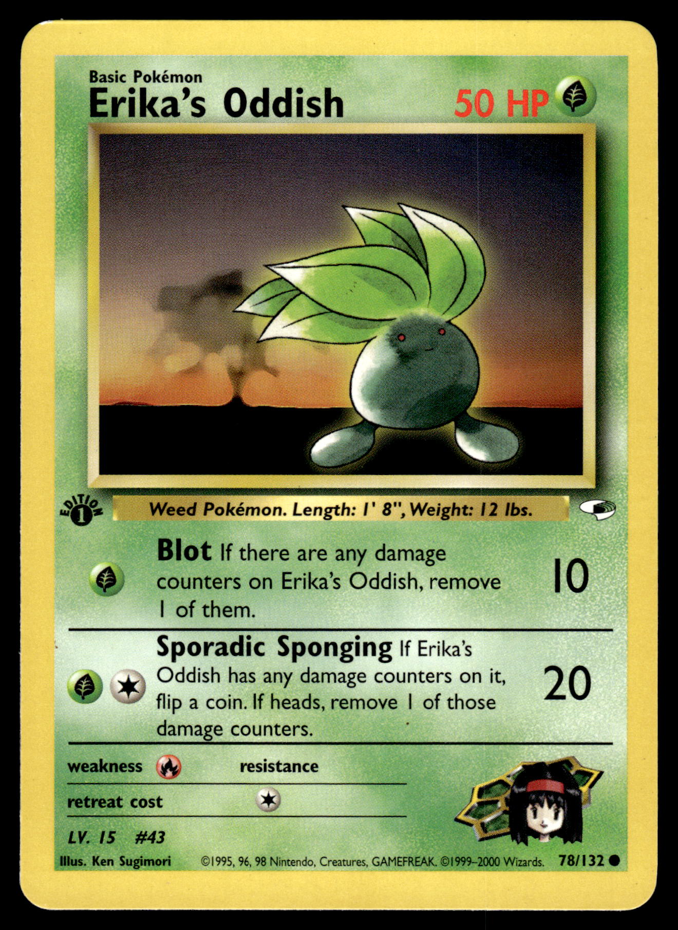 Erika's Oddish 78/132 WOTC Gym Heroes 1st Edition Pokemon [PL]