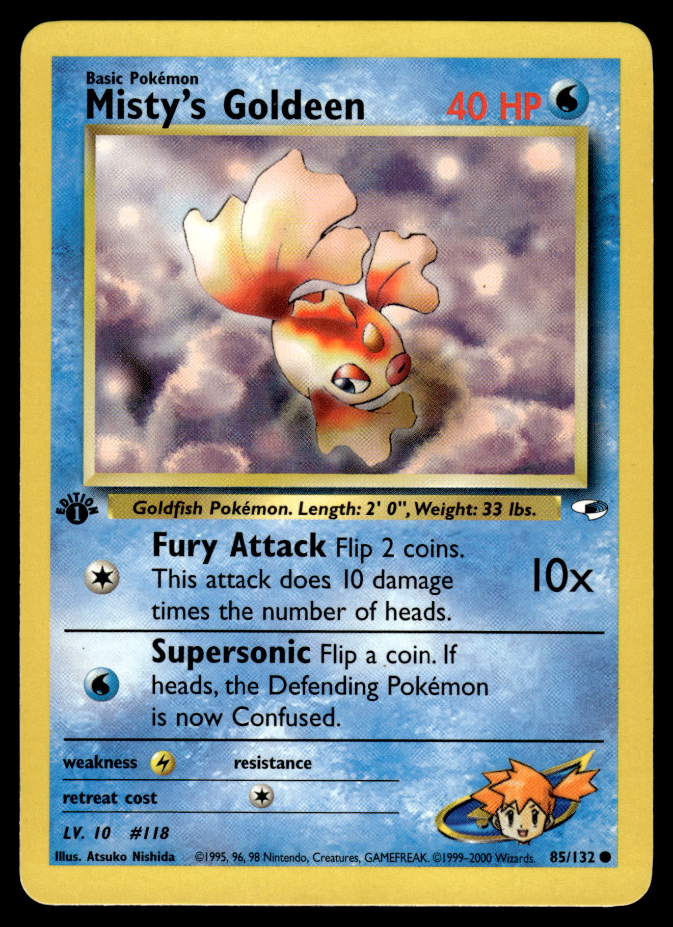 Misty's Goldeen 85/132 WOTC Gym Heroes 1st Edition Pokemon [PL]