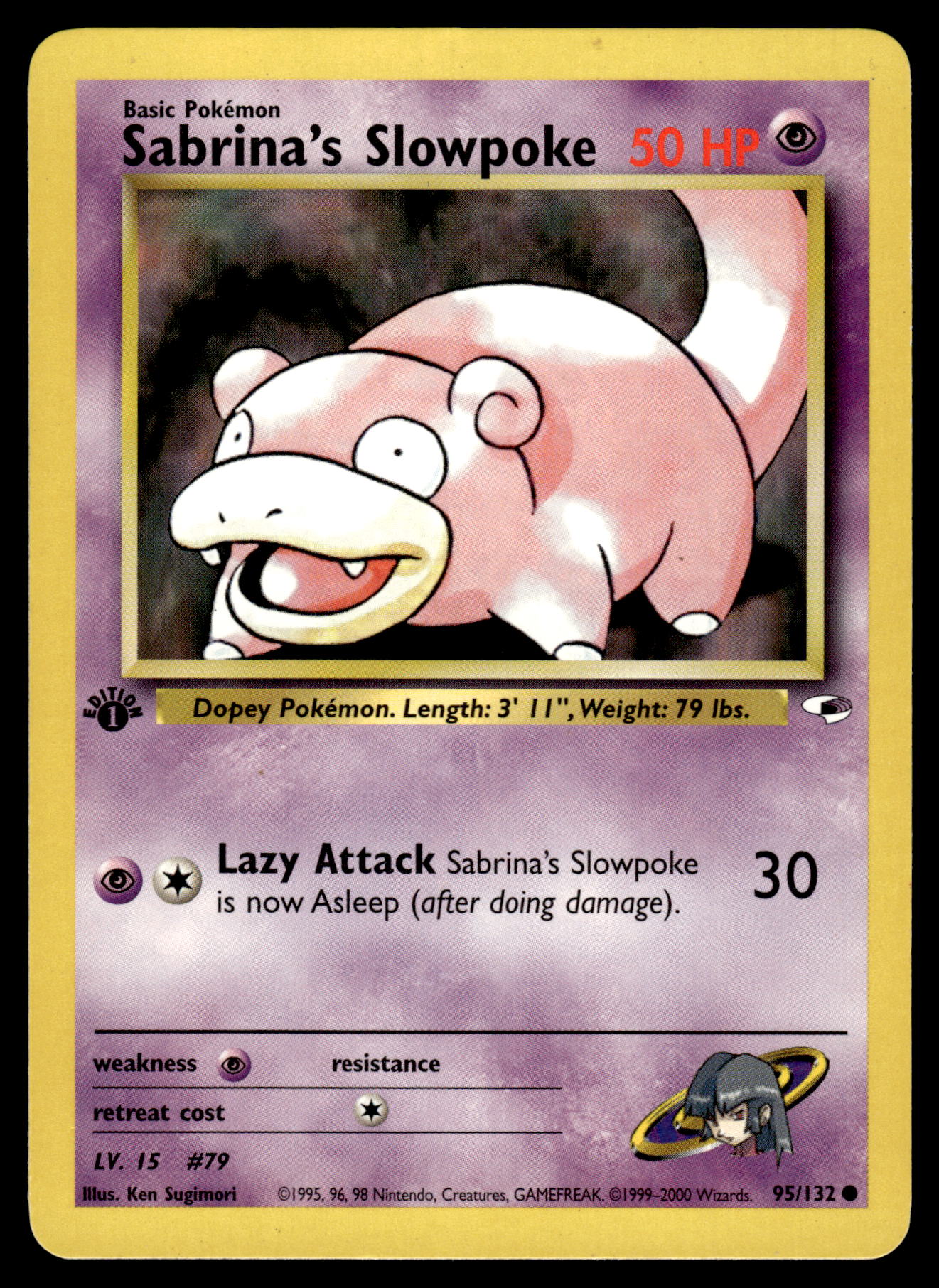 Sabrina's Slowpoke 95/132 WOTC Gym Heroes 1st Edition Pokemon [PL]