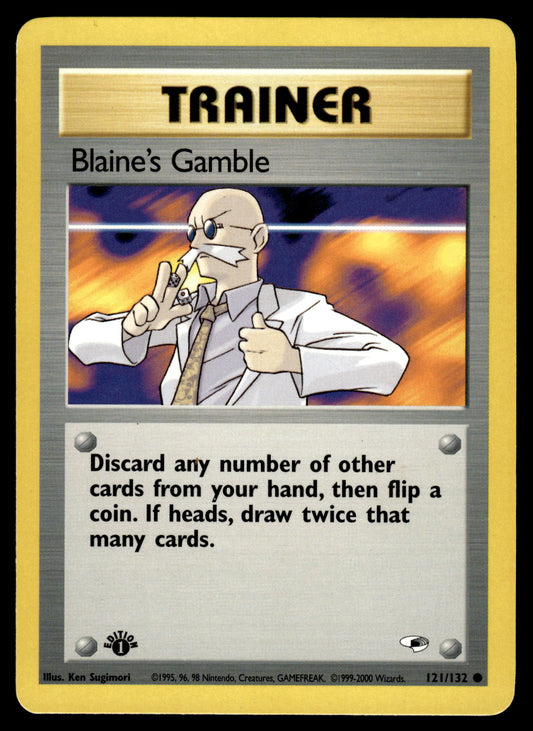 Blaine's Gamble 121/132 WOTC Gym Heroes 1st Edition Pokemon [NM]