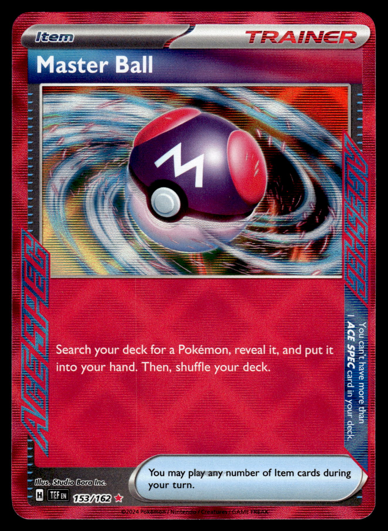 Master Ball Ace 153/162 SV Temporal Forces Pokemon [NM]