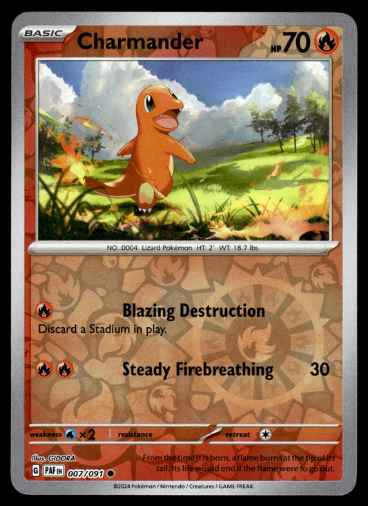 Charmander Reverse Holo 007/091 SV Paldean Fates Pokemon [NM]