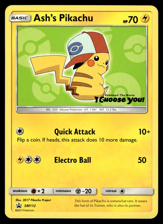 Ash's Pikachu SM112 I Choose You! Promo Pokemon [NM] (1)