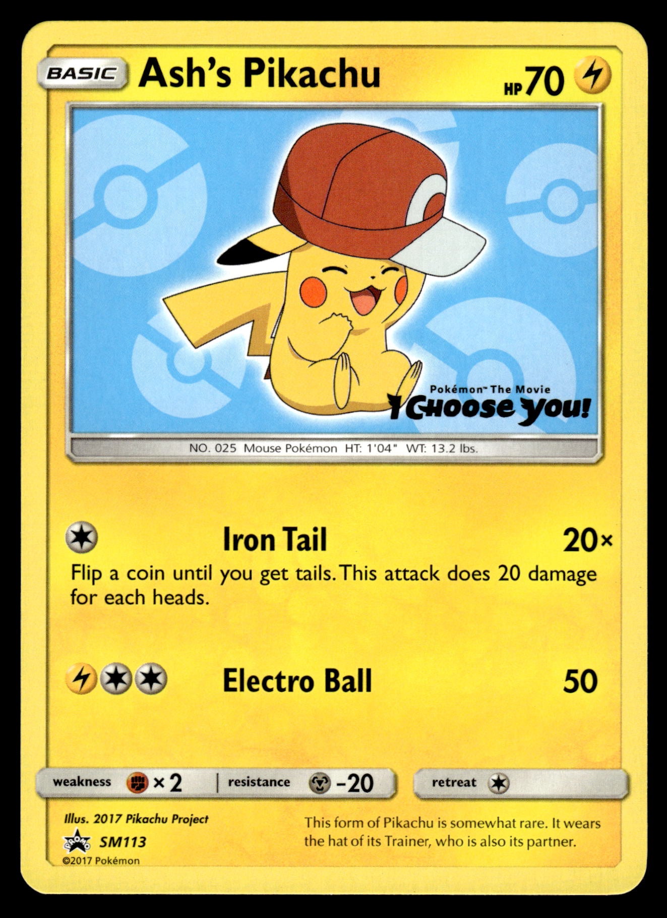 Ash's Pikachu SM113 I Choose You! Promo Pokemon [NM] (1)