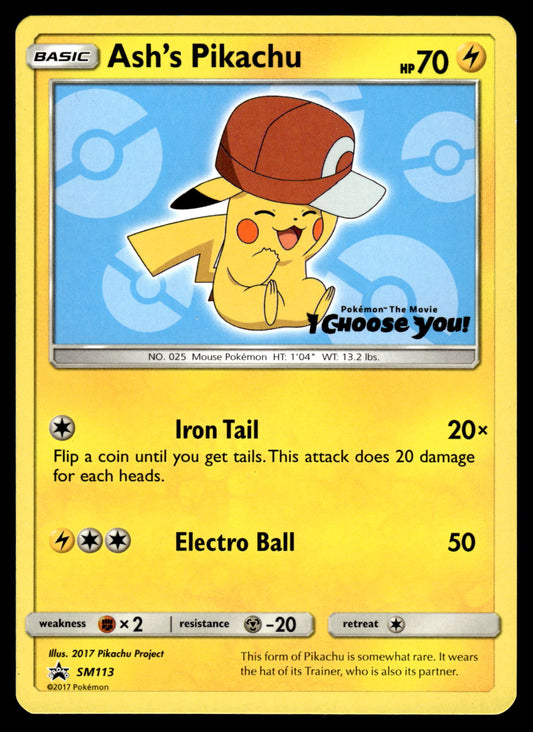 Ash's Pikachu SM113 I Choose You! Promo Pokemon [NM] (2)