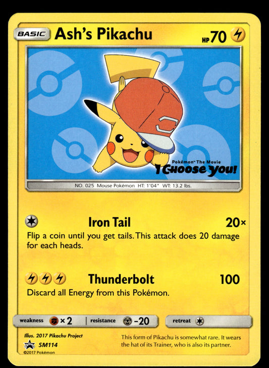 Ash's Pikachu SM114 I Choose You! Promo Pokemon [NM] (1)