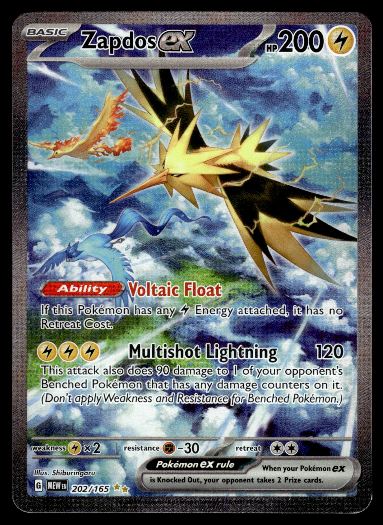 Zapdos ex 202/165 SV English 151 Pokemon [NM]