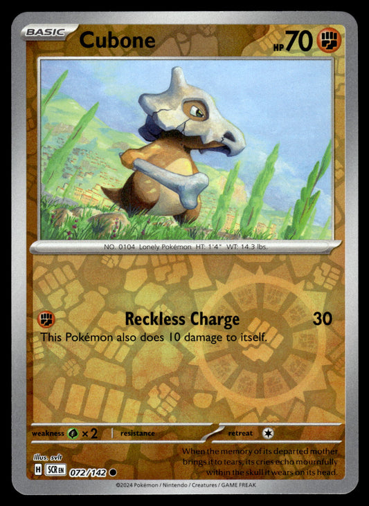 Cubone Reverse 072/142 SV Stellar Crown Pokemon [NM]