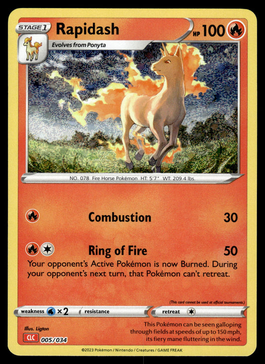 Rapidash Holo 005/034 Classic Collection CLC Charizard Deck Pokemon [NM]