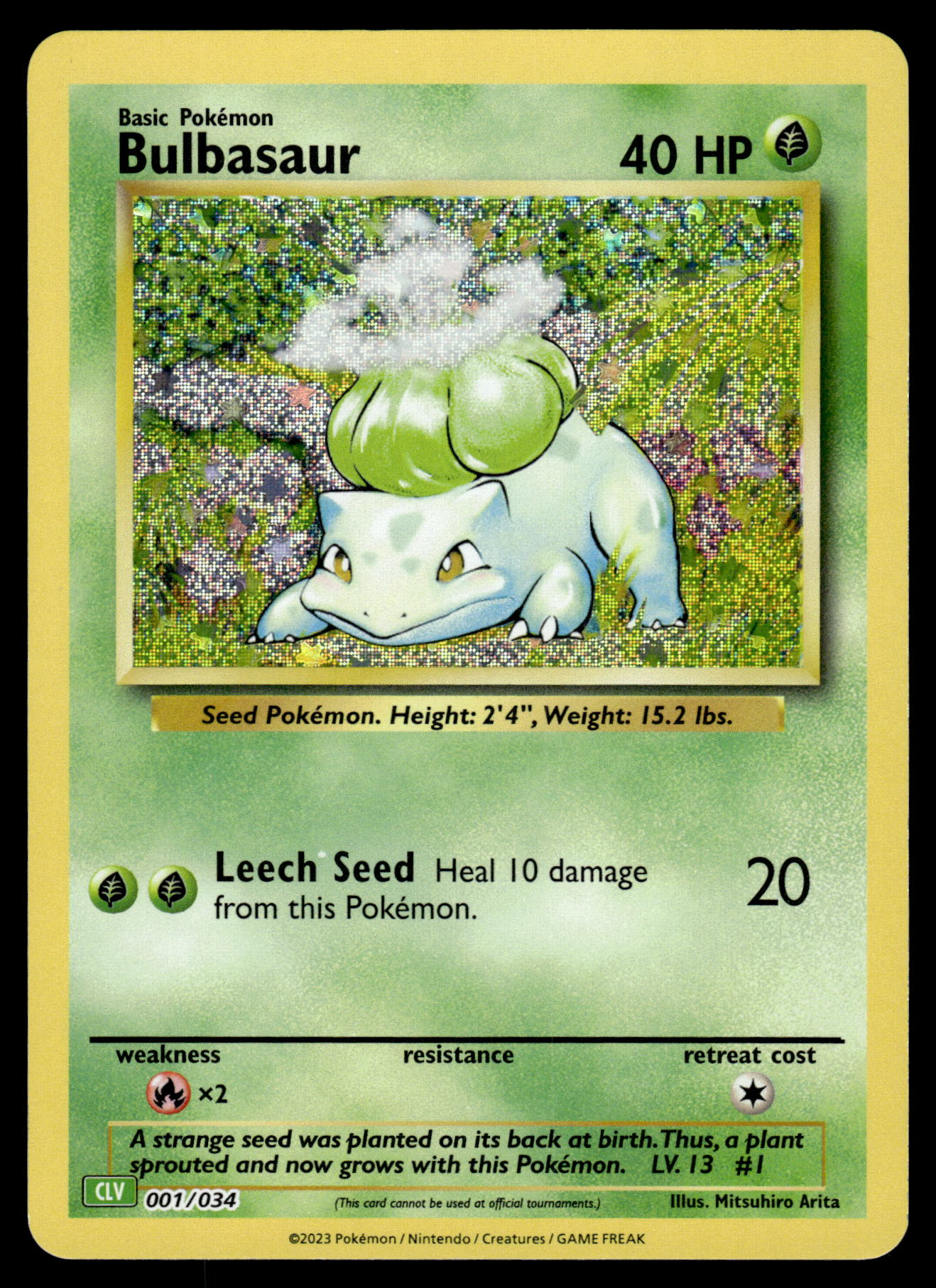 Bulbasaur Holo 001/034 Classic Collection CLV Venusaur Deck Pokemon [NM]