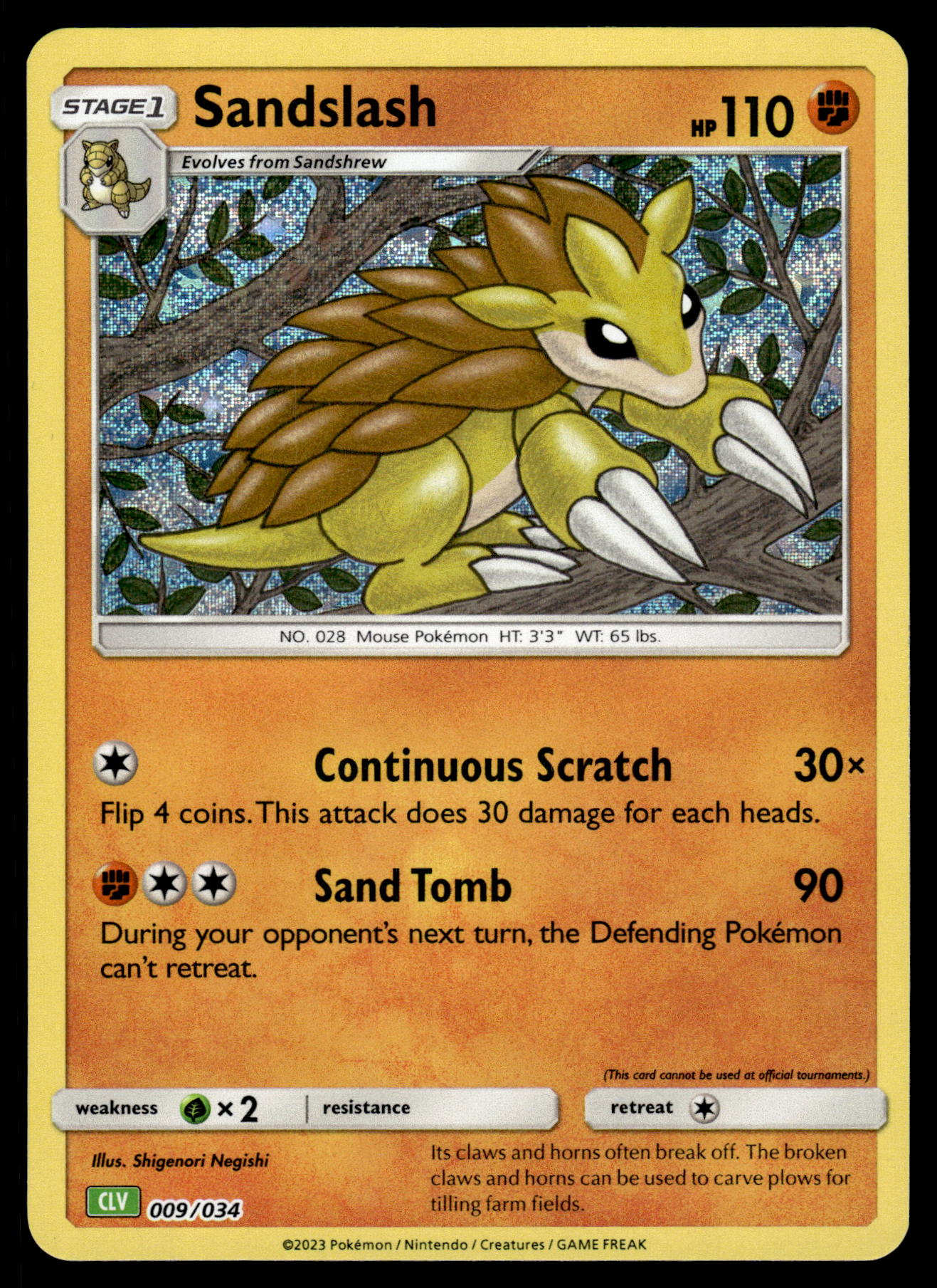 Sandslash Holo 009/034 Classic Collection CLV Venusaur Deck Pokemon [NM]