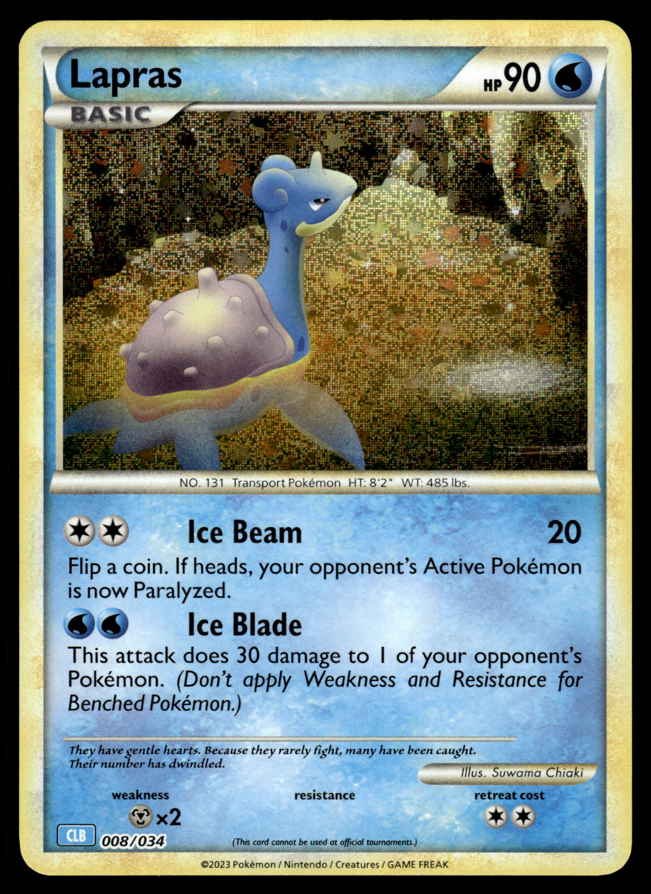 Lapras Holo 008/034 Classic Collection CLB Blastoise Deck Pokemon [NM]