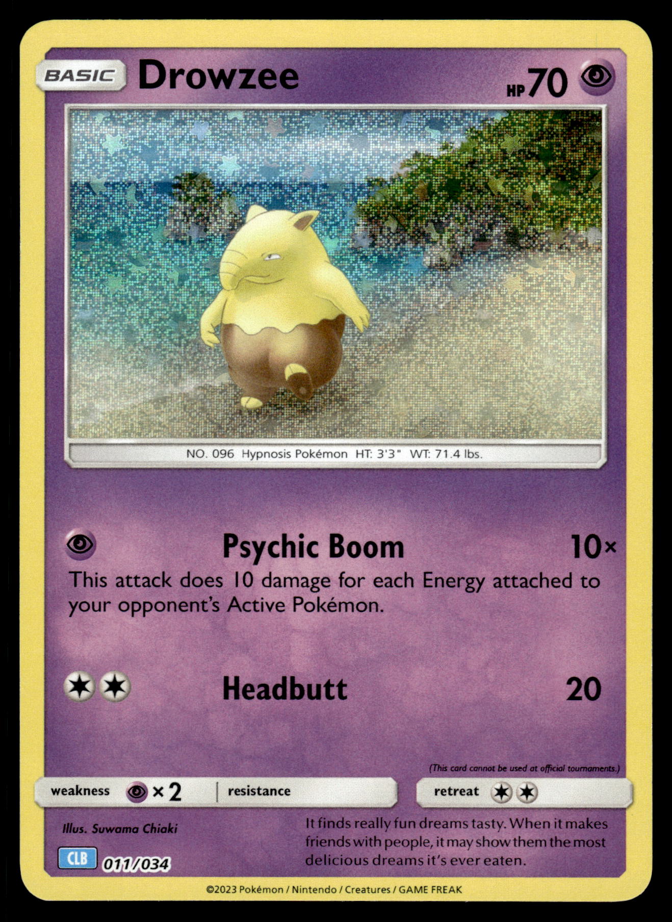 Drowzee Holo 011/034 Classic Collection CLB Blastoise Deck Pokemon [NM]