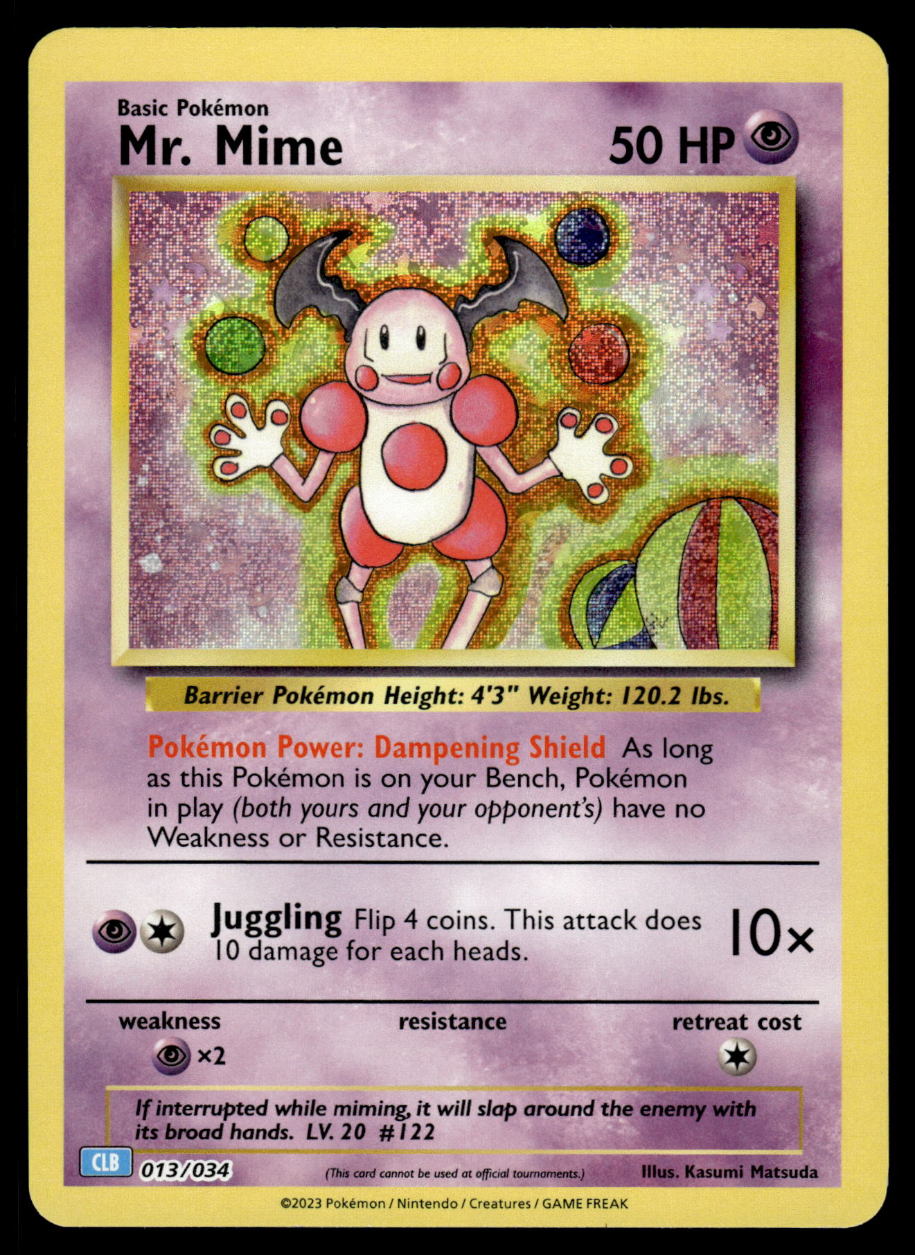 Mr. Mime Holo 013/034 Classic Collection CLB Blastoise Deck Pokemon [NM]