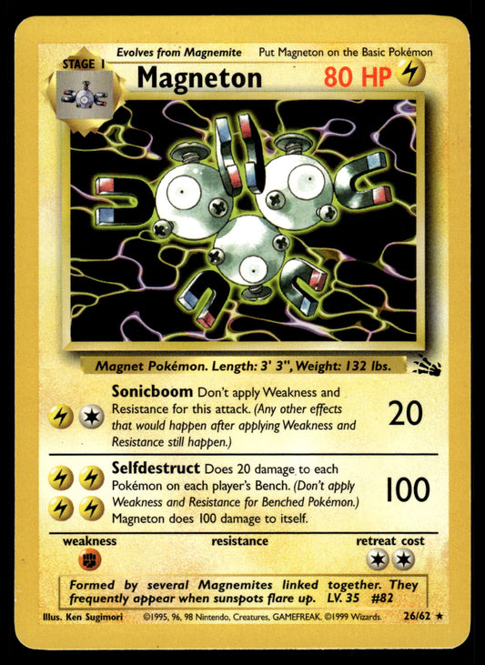 Magneton 26/62 WOTC Fossil Pokemon [DMG]