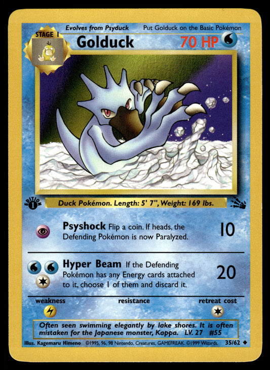 Golduck 35/62 WOTC Fossil Pokemon 1st Edition [NM]