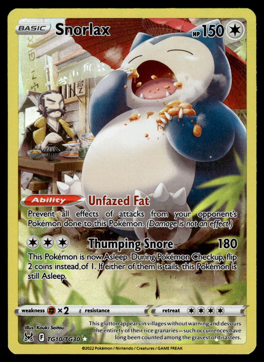 Snorlax TG10/TG30 SWSH Lost Origin Pokemon [NM]