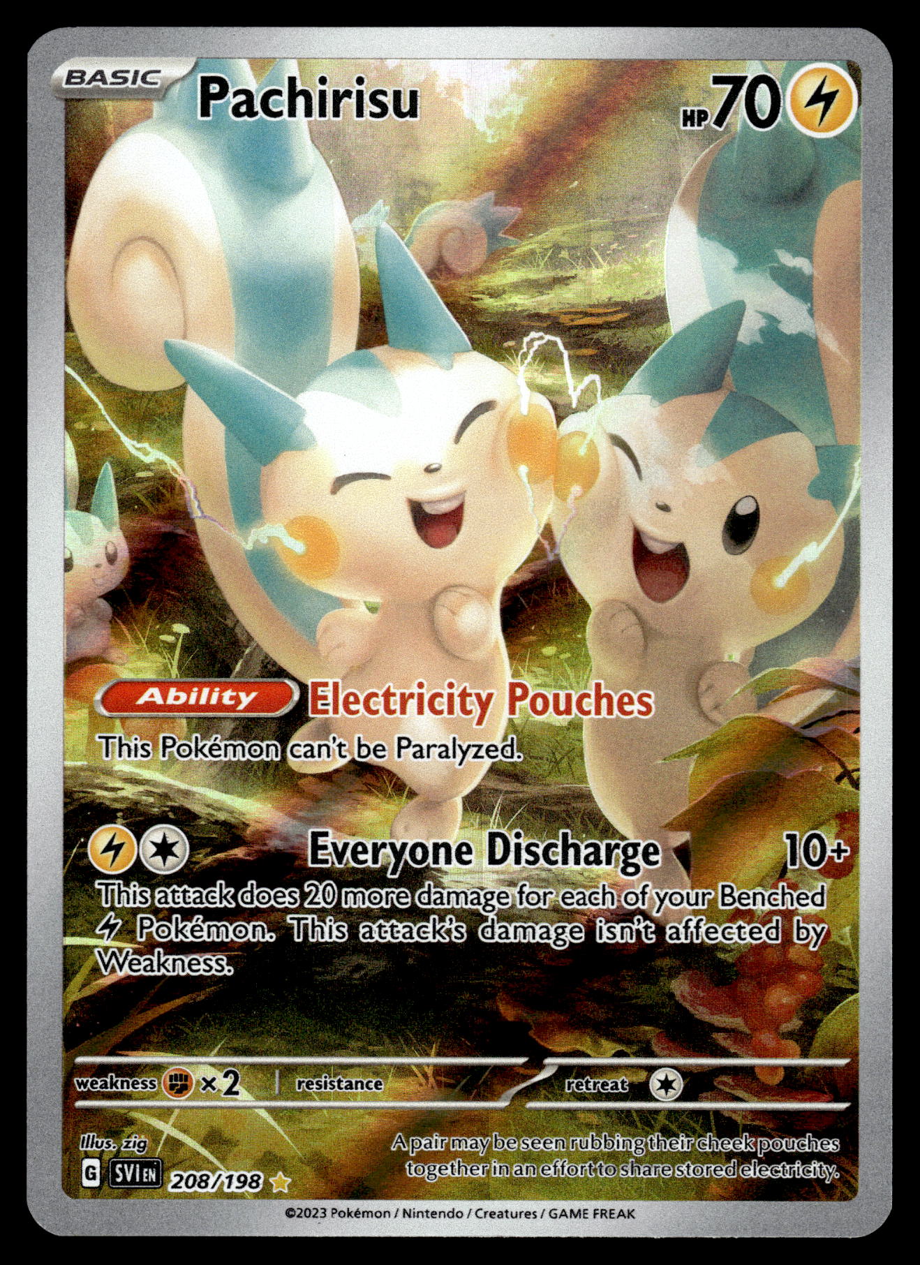 Pachirisu Illustration Rare 208/198 SV Scarlet Violet Base Pokemon [NM]