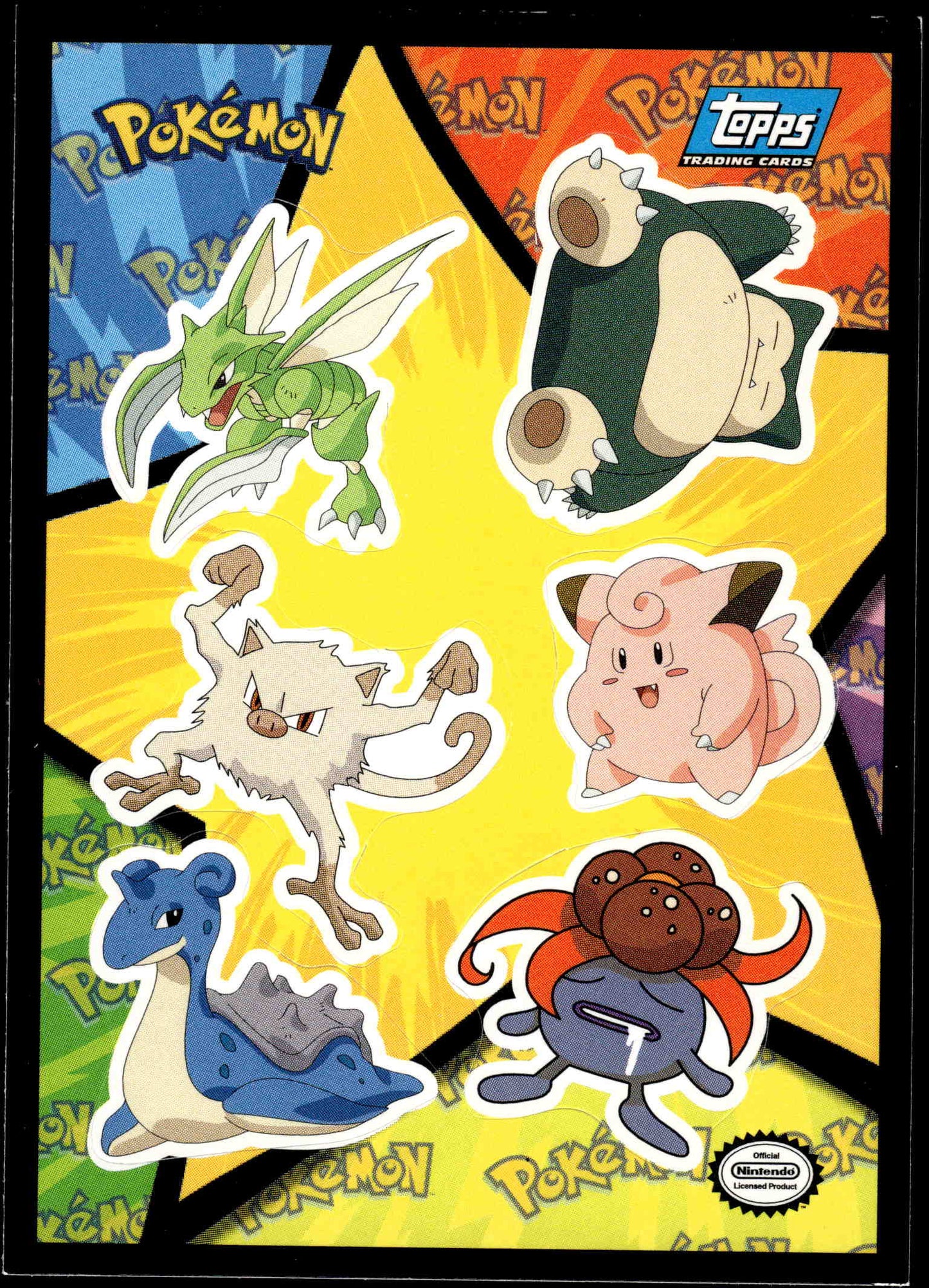 Snorlax Lapras Stickers Puzzle TOPPS TV Movie Animation Edition Pokemon [NM] (1)