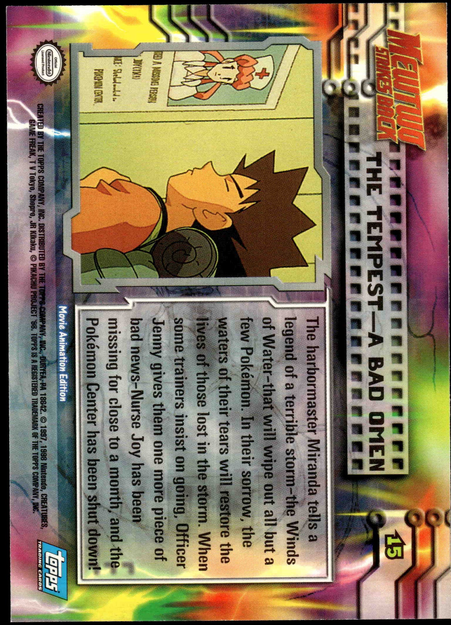 The Tempest A Bad Omen #15 TOPPS TV Movie Animation Edition Pokemon [NM] (1)