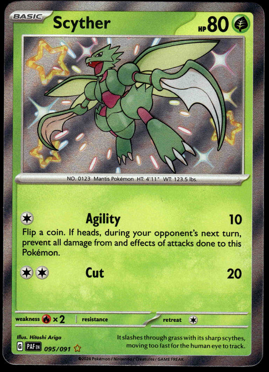 Shiny Scyther 095/091 SV Paldean Fates Pokemon [NM] (1)