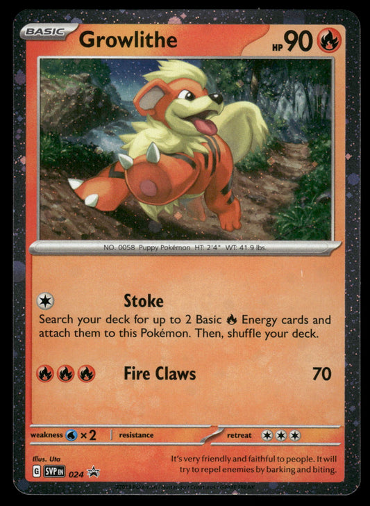 Growlithe Holo SVP024 Scarlett Violet Black Star Promo Pokemon [NM] (2)