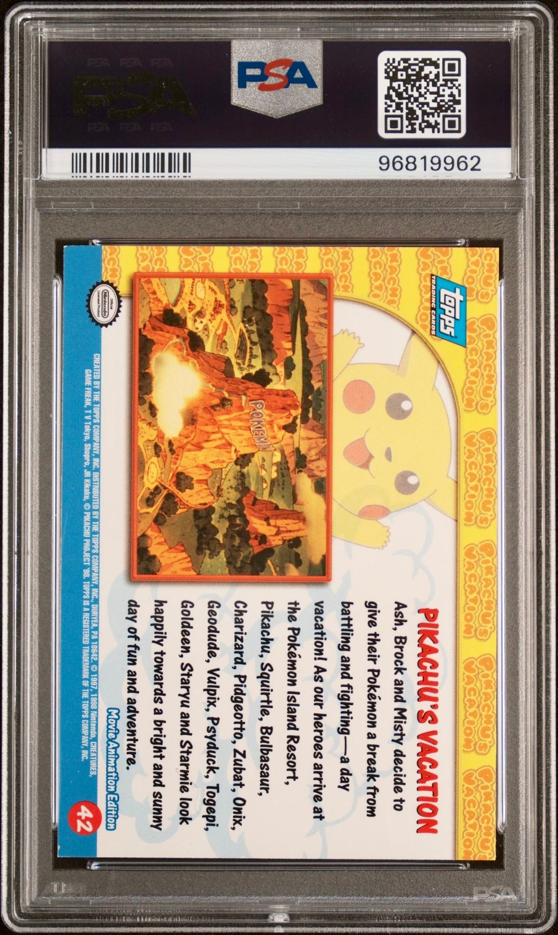 PSA 8 - Pikachu’s Vacation #42 1999 TOPPS Movie Edition - Pokemon