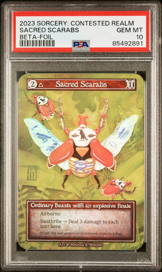 PSA 10 - Sacred Scarabs (Ordinary Foil) Beta - Sorcery