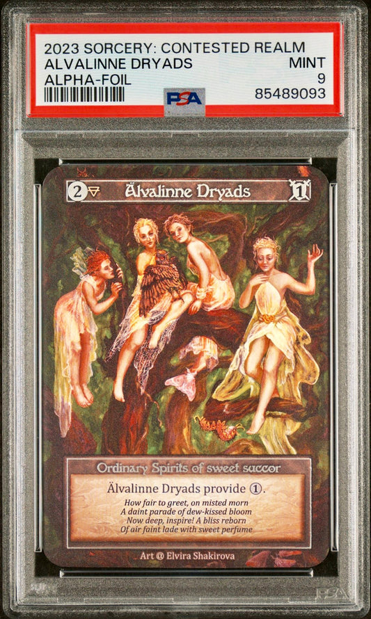 PSA 9 - Alvalinne Dryads (Ordinary Foil) Alpha - Sorcery