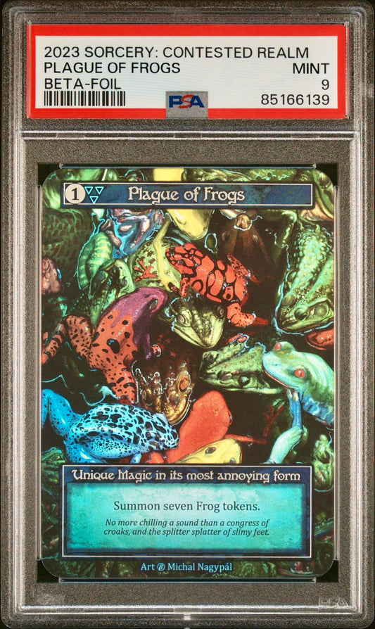 PSA 9 - Plague of Frogs (Unique Foil) Beta - Sorcery