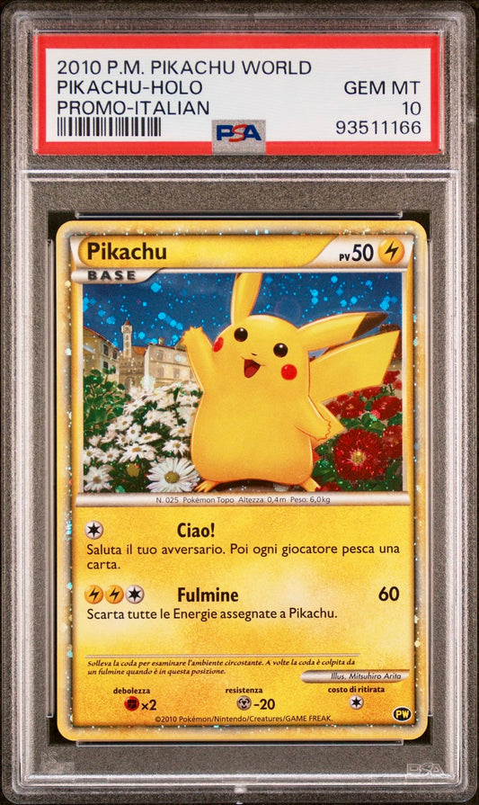 PSA 10 - Pikachu Italian Holo 2010 Pokemon World Promo - Pokemon