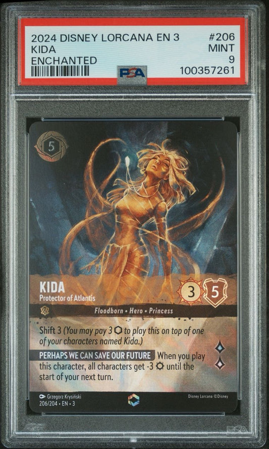 PSA 9 - Kida Enchanted 206/204 EN3 Into Inklands - Disney Lorcana