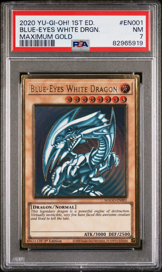 PSA 7 - Blue-Eyes White Dragon MAGO-EN001 1st Edition - Yu-Gi-Oh!