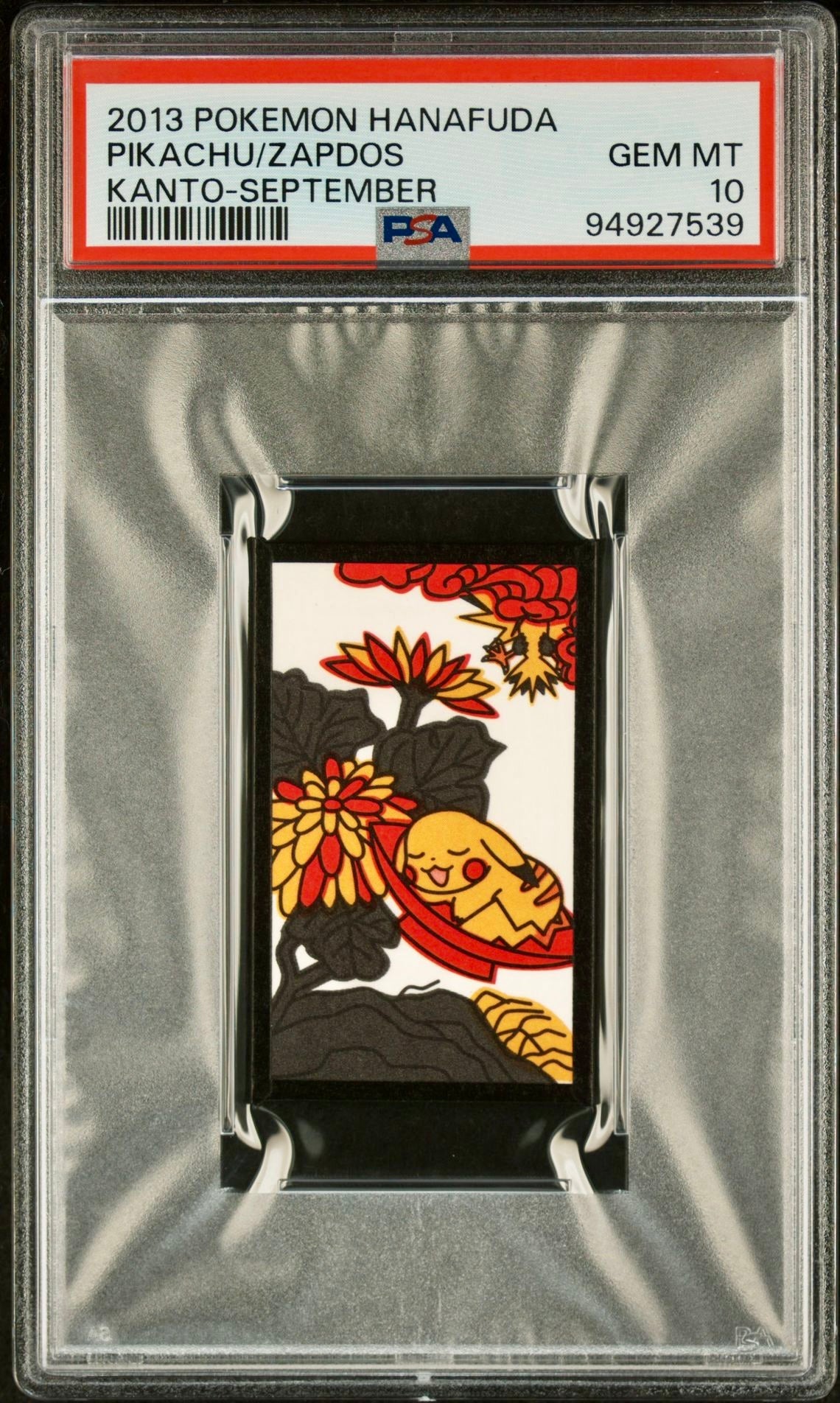 PSA 10 - Pikachu/Zapdos 2013 Hanafuda Kanto September - Pokemon